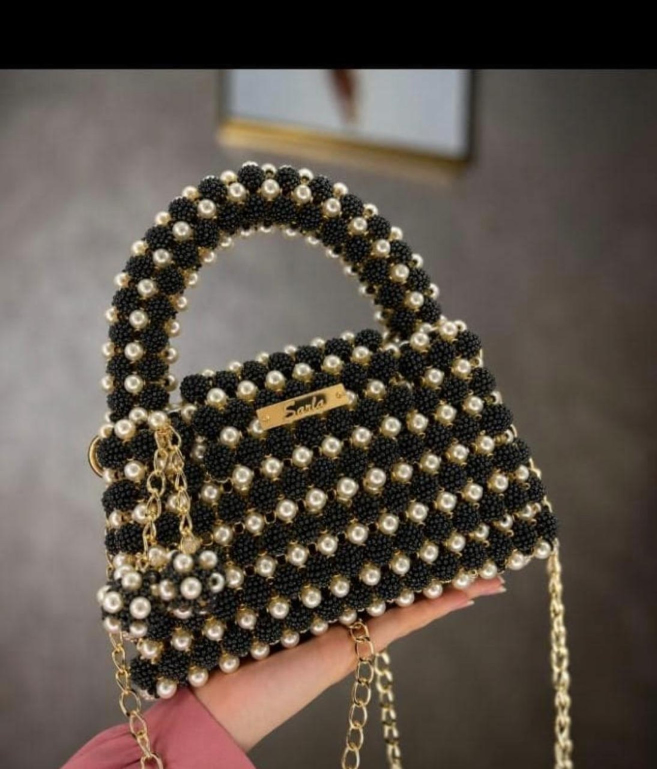 Pearl Beaded Mini Handbag