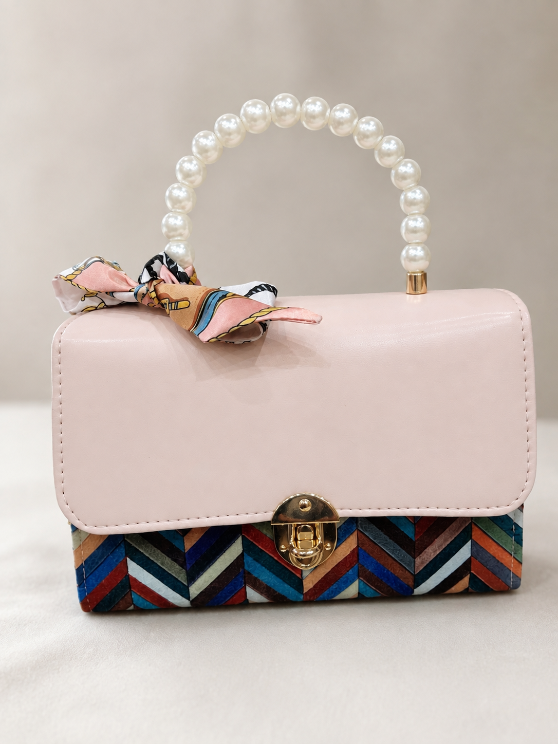 Pearl Charm Pastel Pink Handbag