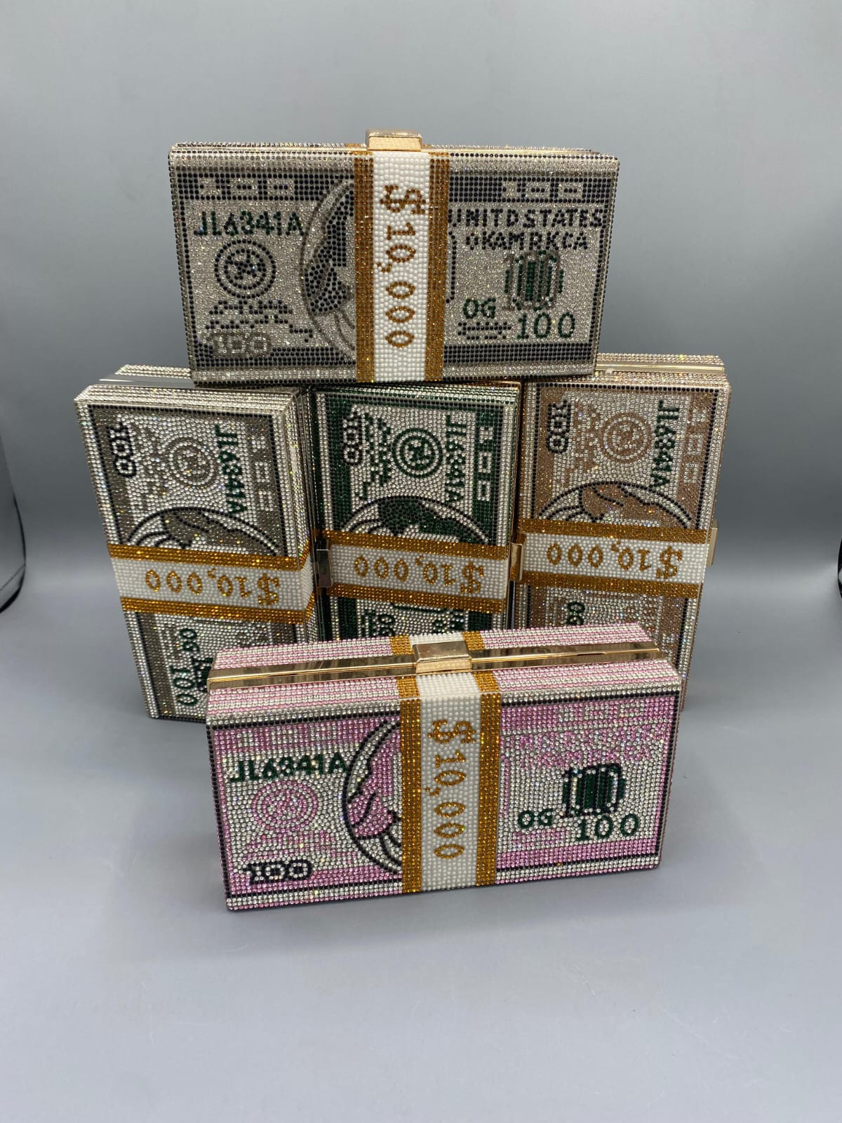 Luxury Crystal Dollar Clutch Bag