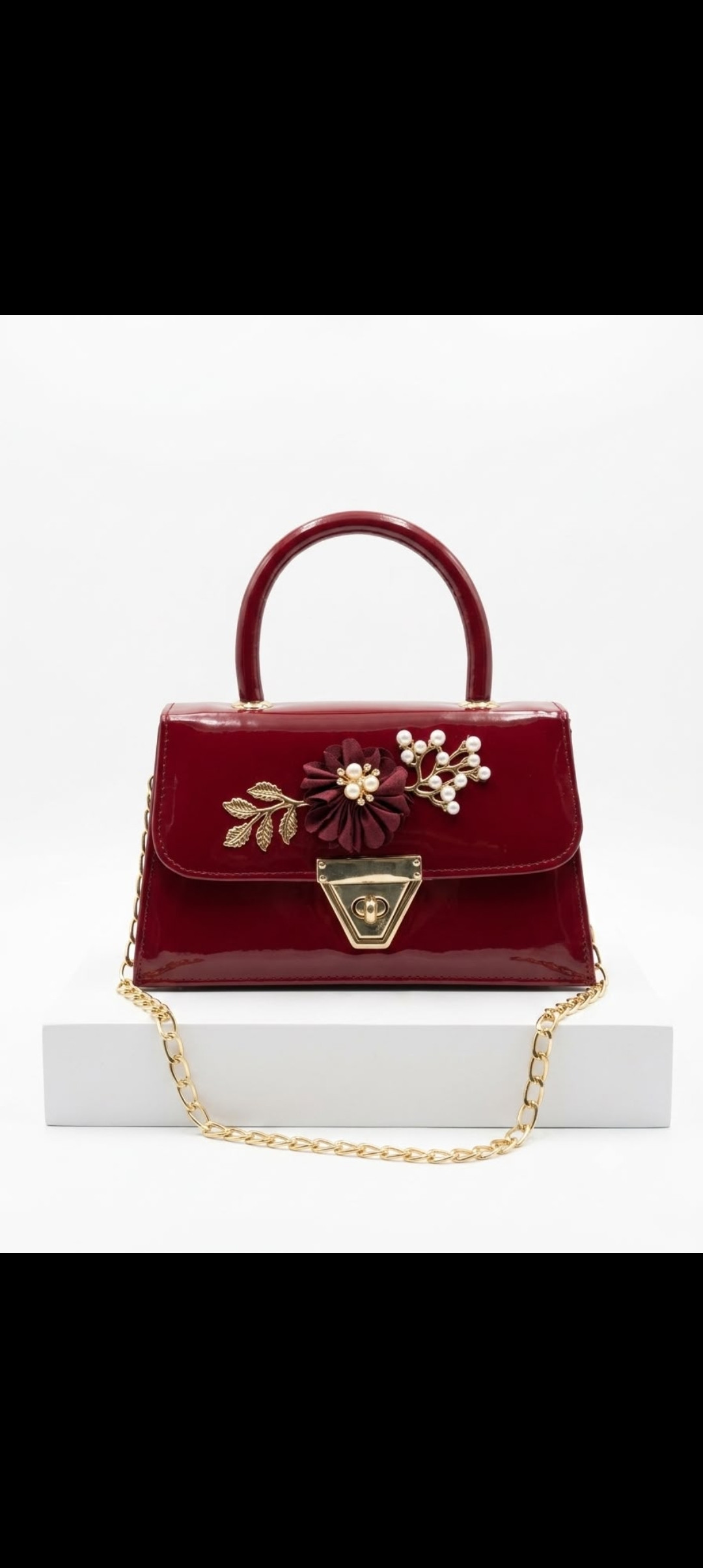 🌸 Royal Pearl Floral Handbag